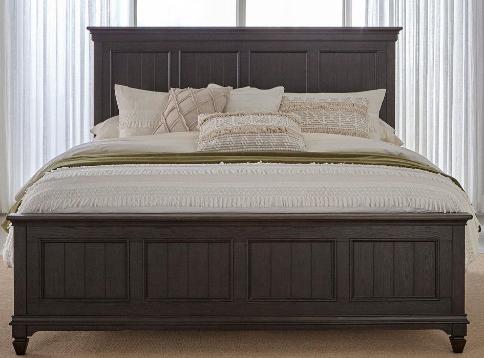 Liberty Furniture Allyson Park Queen Panel Bed in Wirebrushed Black Forest