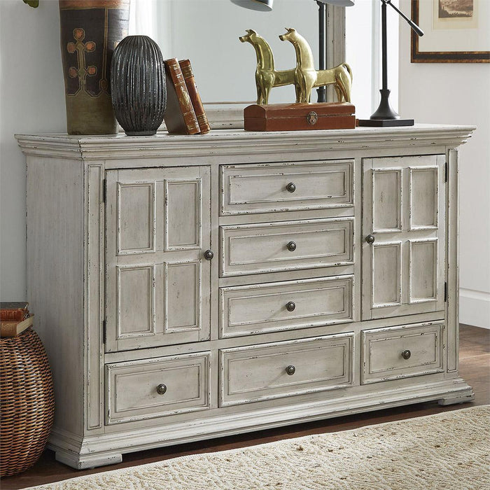 Liberty Furniture Big Valley 2 Door with 6 Drawer Dresser in Whitestone