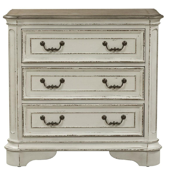Liberty Magnolia Manor 3 Drawer Bedside Chest in Antique White SHIP TIME IS 4 WEEKS