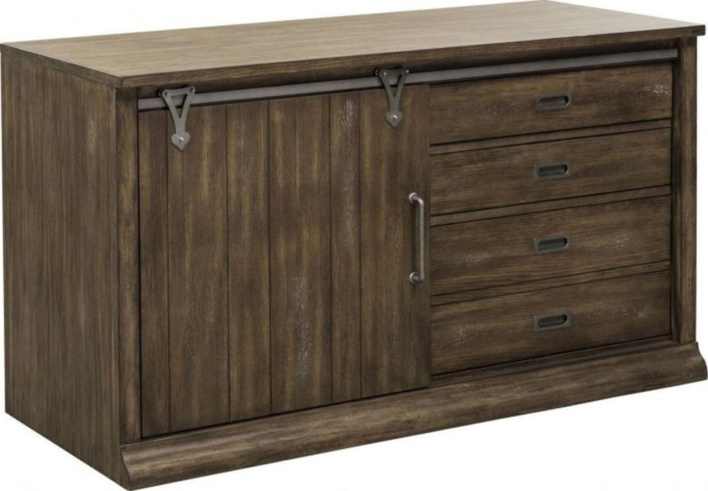 Liberty Stone Brook Computer Credenza in Rustic Saddle