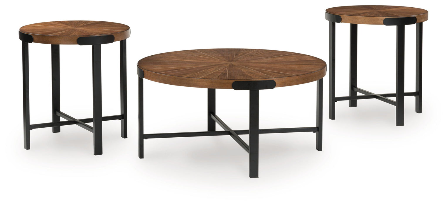 Crosstrail - Brown - Occasional Table Set (Set of 3)