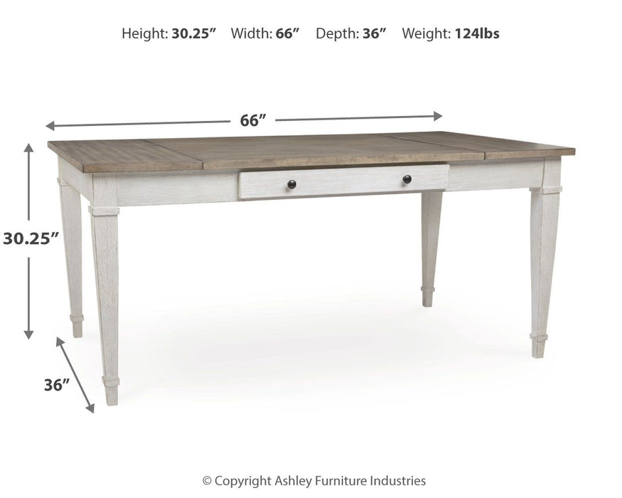 Skempton - RECT DRM Table w/Storage - White