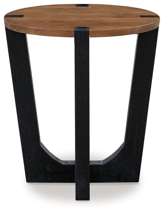 Hanneforth - Round End Table - Brown