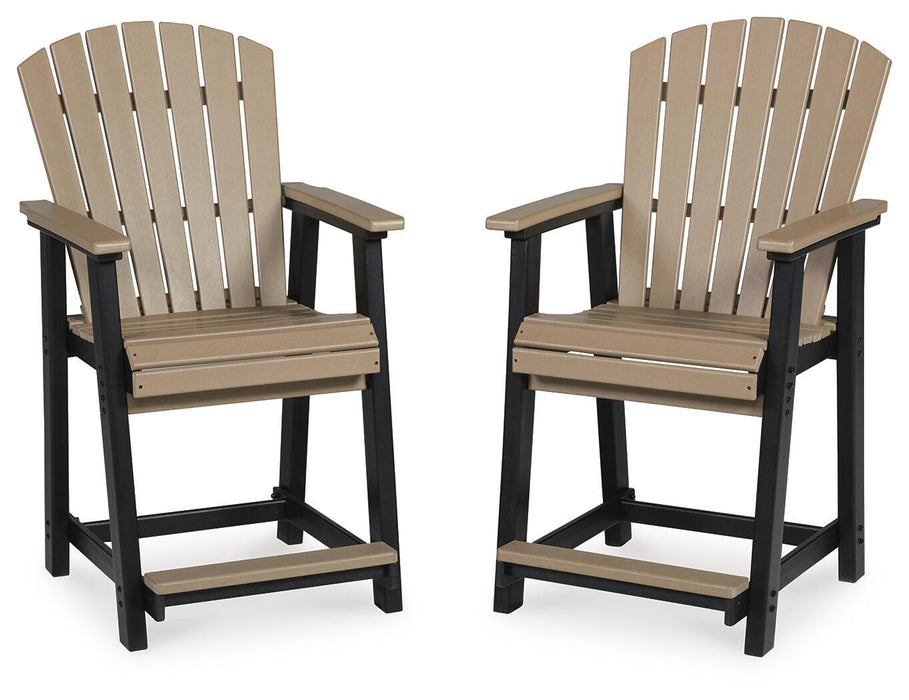 Fairen Trail - Barstool (Set of 2) - Black / Driftwood