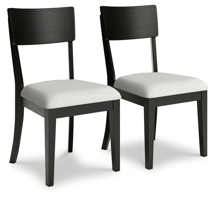 Portdown - Dining Upholstered Side Chair (Set of 2) - Black