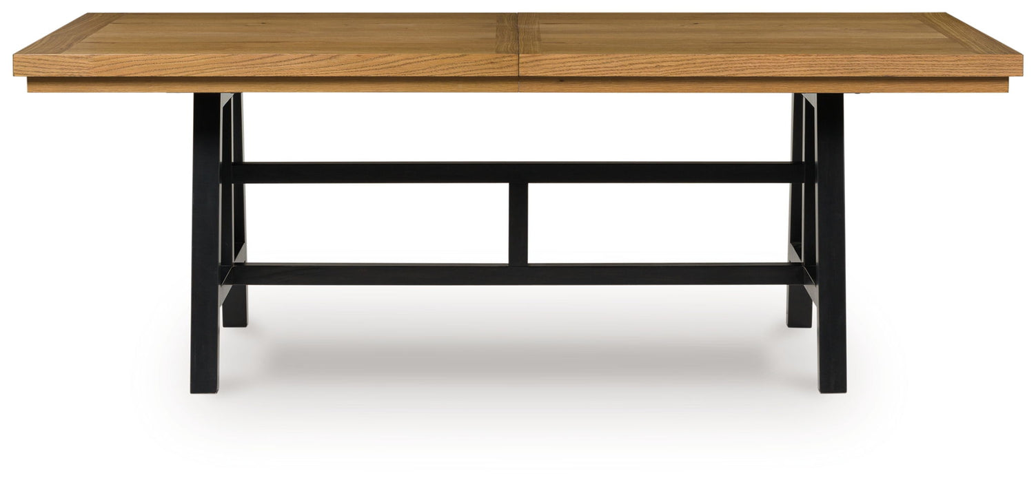 Galliden - Rectangular Dining Room Extension Table - Black / Brown
