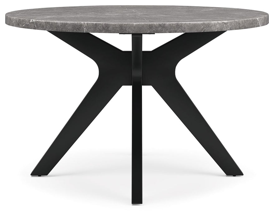 Glinari - 5 Pc. - Dining Room Table, 4 Side Chairs - Taupe / Black
