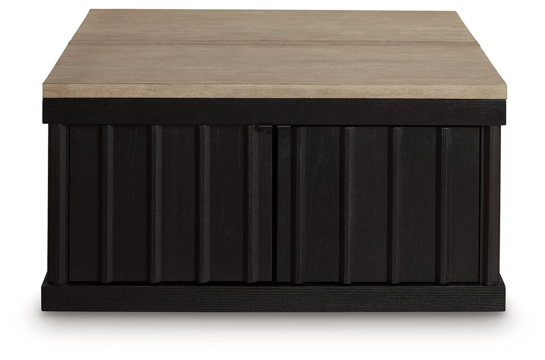 Rylandyn - Lift Top Cocktail Table - Black / Light Brown