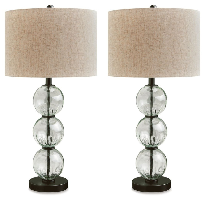 Airbal - Glass Table Lamp (Set of 2) - Clear / Black