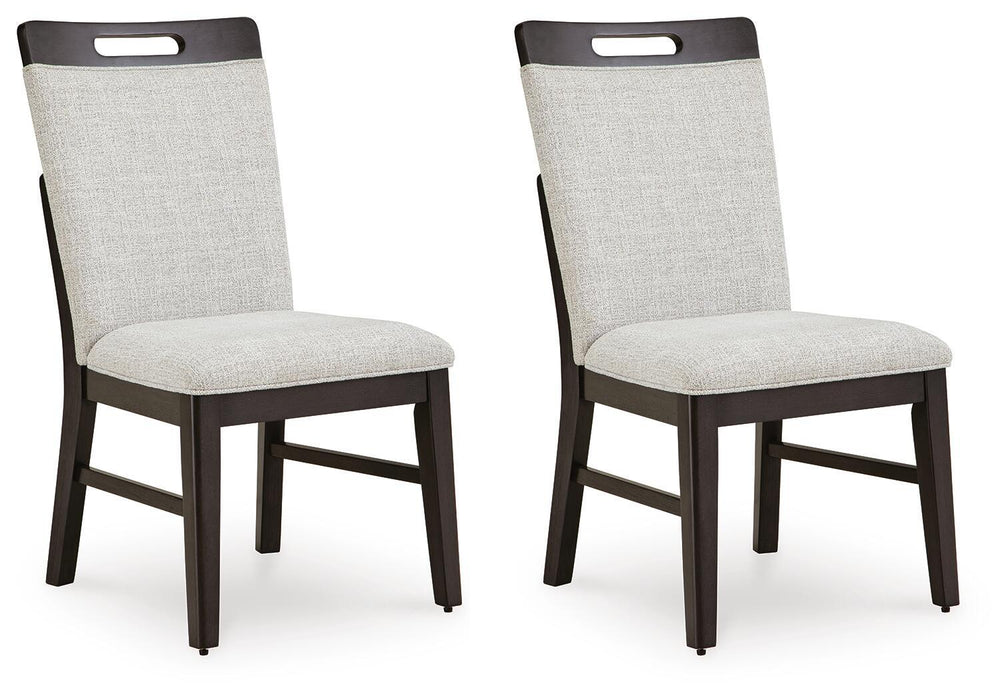 Neymorton - Dining Upholstered Side Chair (Set of 2) - Light Gray / Brown